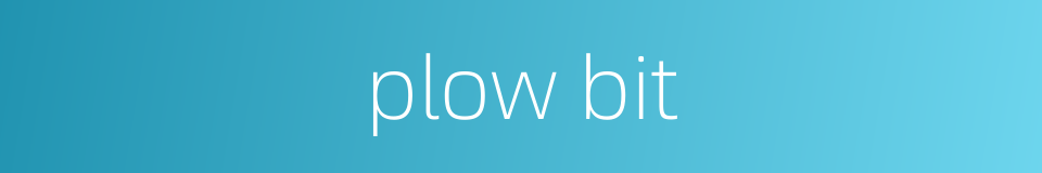 plow bit的同义词