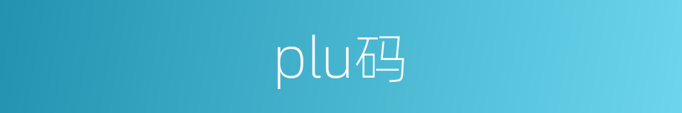 plu码的同义词