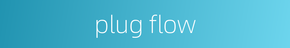 plug flow的同义词