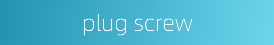 plug screw的同义词