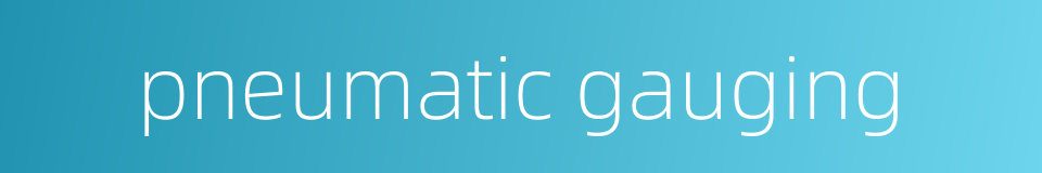 pneumatic gauging的同义词