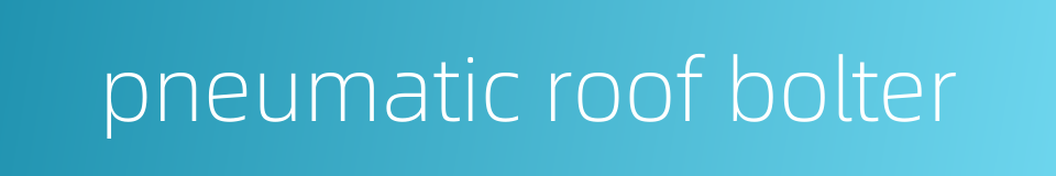 pneumatic roof bolter的同义词