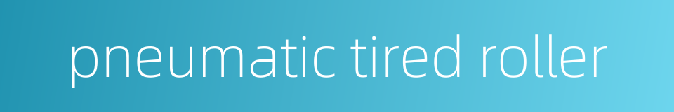 pneumatic tired roller的同义词