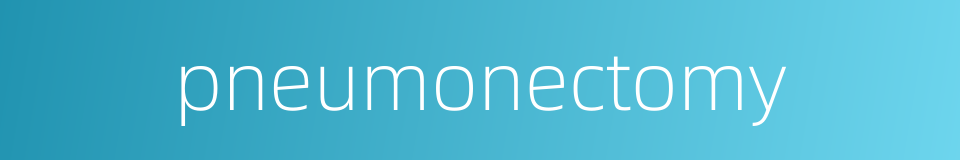 pneumonectomy的同义词