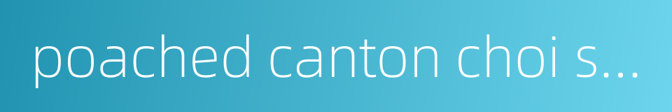 poached canton choi sum的同义词