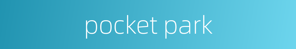 pocket park的同义词