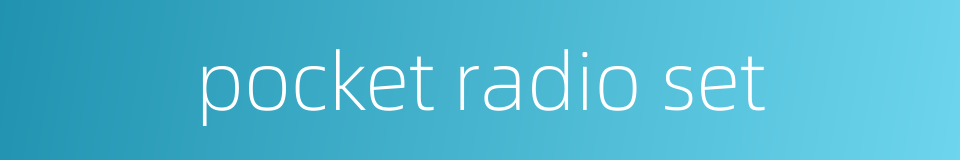 pocket radio set的同义词