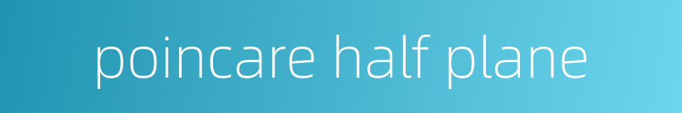 poincare half plane的同义词