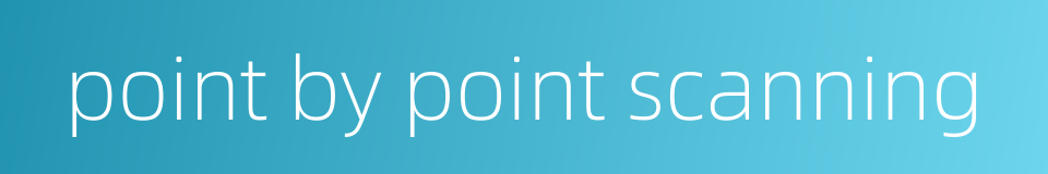 point by point scanning的同义词