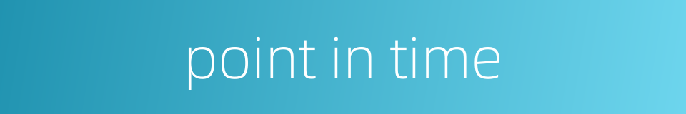 point in time的同义词