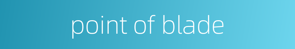 point of blade的同义词