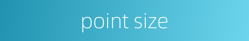 point size的同义词