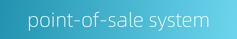 point-of-sale system的同义词