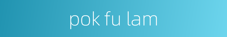 pok fu lam的同义词