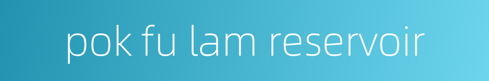 pok fu lam reservoir的同义词