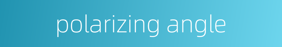 polarizing angle的同义词