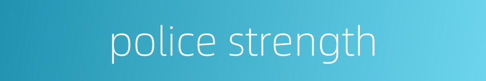 police strength的同义词