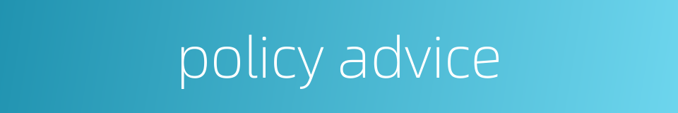policy advice的同义词