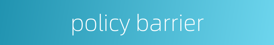 policy barrier的同义词