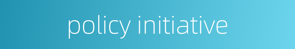 policy initiative的同义词