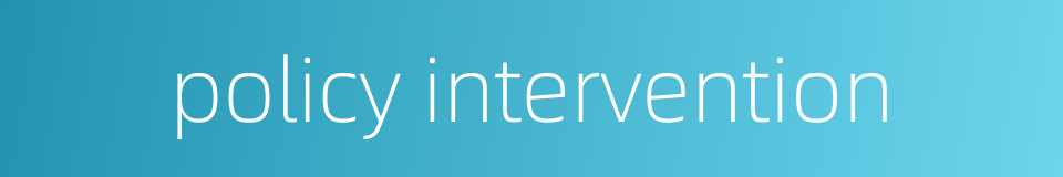policy intervention的同义词