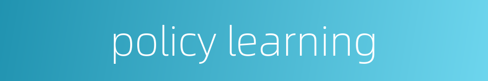 policy learning的同义词