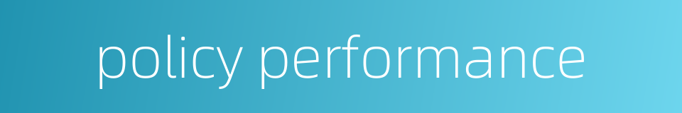 policy performance的同义词
