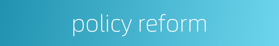 policy reform的同义词