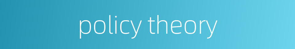policy theory的同义词