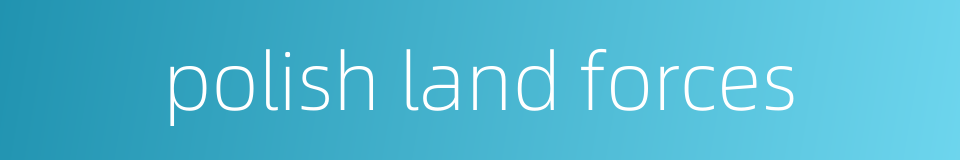polish land forces的同义词