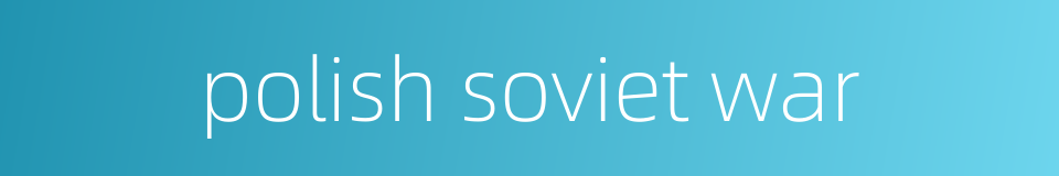 polish soviet war的同义词