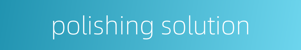 polishing solution的同义词