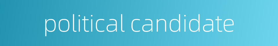 political candidate的同义词