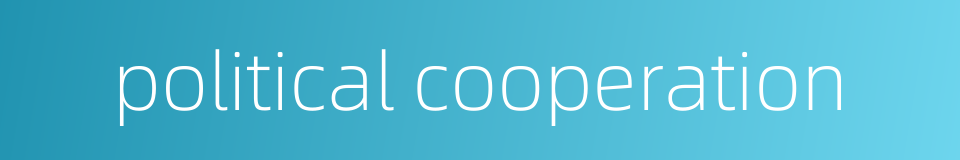 political cooperation的同义词