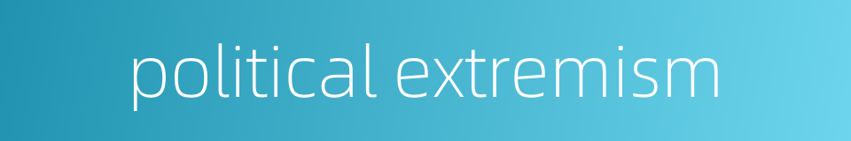 political extremism的同义词