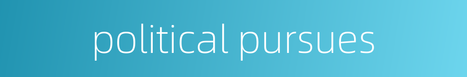 political pursues的同义词