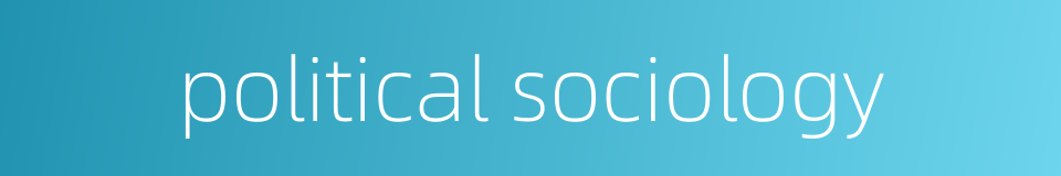 political sociology的同义词