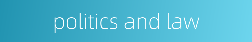 politics and law的同义词