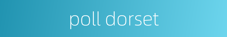 poll dorset的同义词