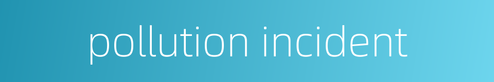 pollution incident的同义词