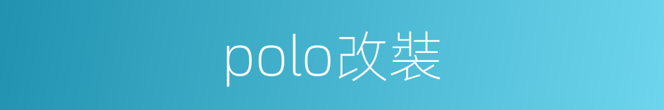 polo改裝的同義詞