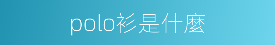 polo衫是什麼的同義詞