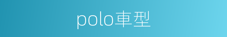 polo車型的同義詞