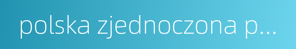 polska zjednoczona partia robotnicza的同义词