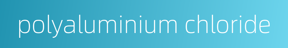polyaluminium chloride的同义词
