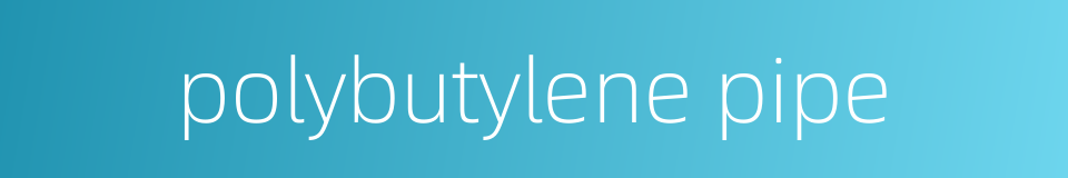 polybutylene pipe的同义词