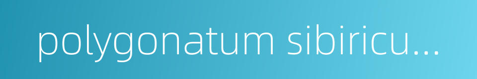 polygonatum sibiricum redoute的同义词