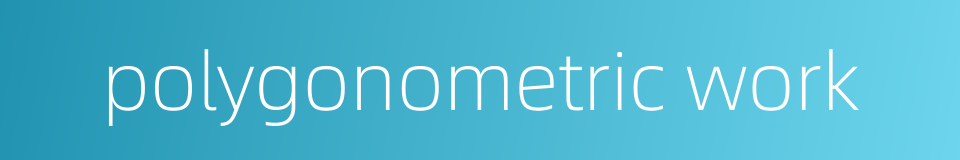 polygonometric work的同义词