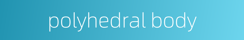 polyhedral body的同义词