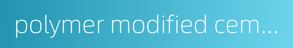 polymer modified cementitious的同义词